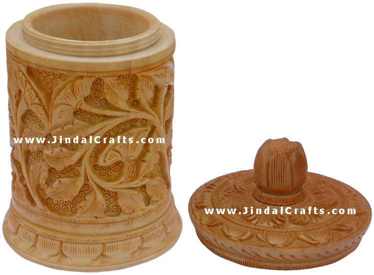 Hand Carved Multi Purpose Wooden Box India Fair Trade