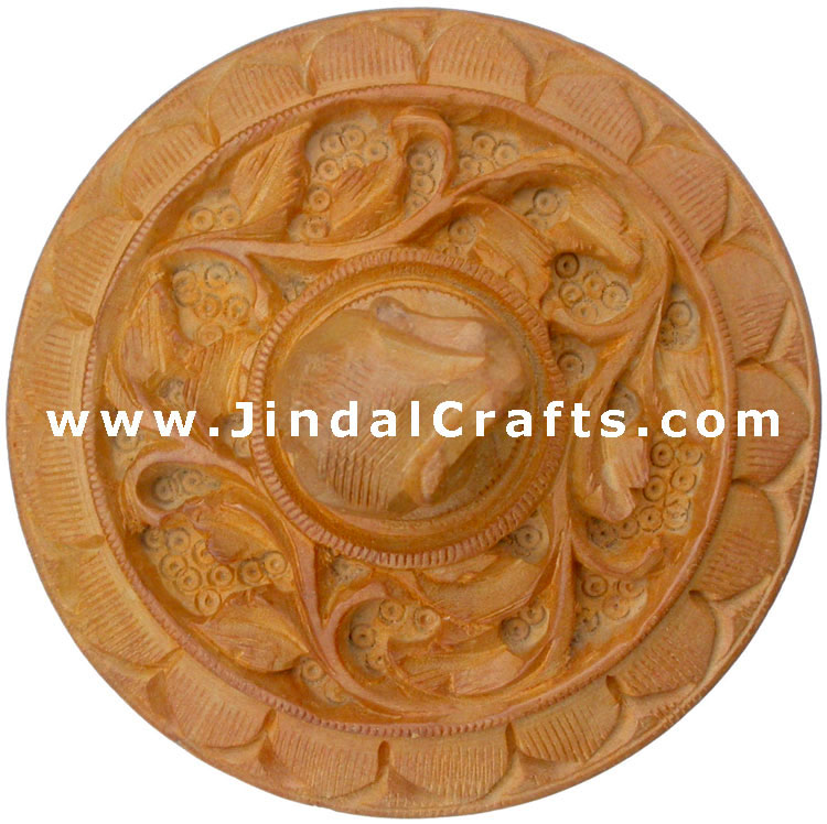 Hand Carved Wooden Multi Purpose Box Indian Traditional