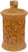 Hand Carved Wooden Multi Purpose Box Indian Traditional