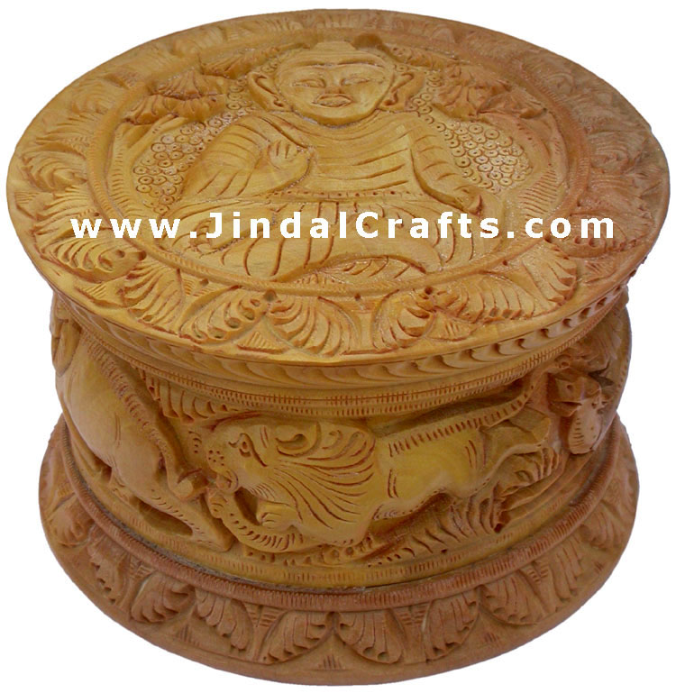 Hand Carved Wooden Multi Purpose Box India Fair Trade