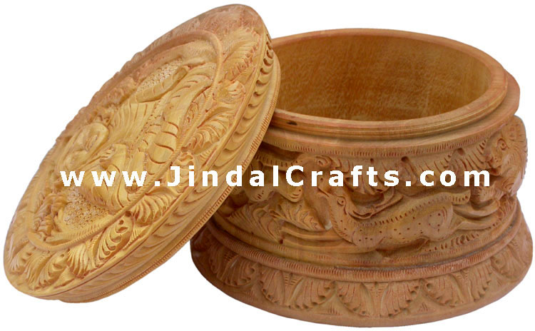 Hand Carved Wooden Multi Purpose Box India Fair Trade