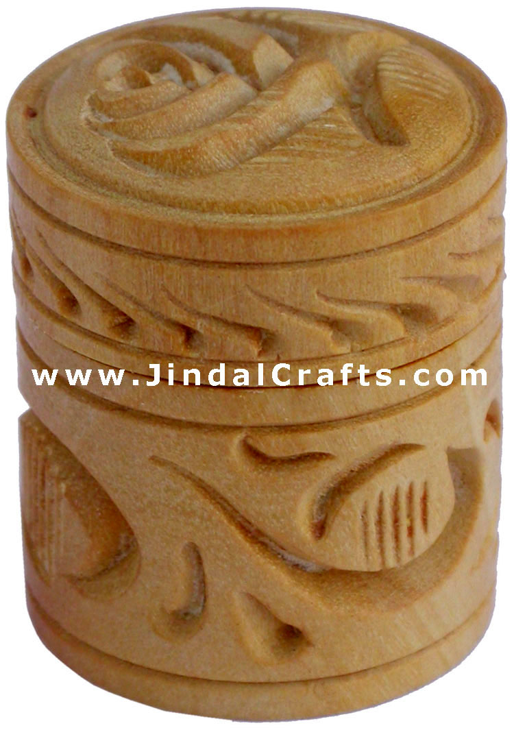Hand Carved Wooden Multi Purpose Box India Fair Trade