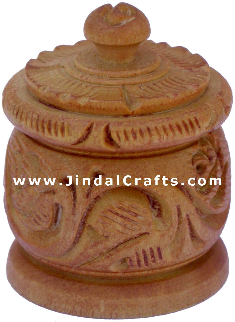 Hand Carved Wooden Multi Purpose Box India Fair Trade