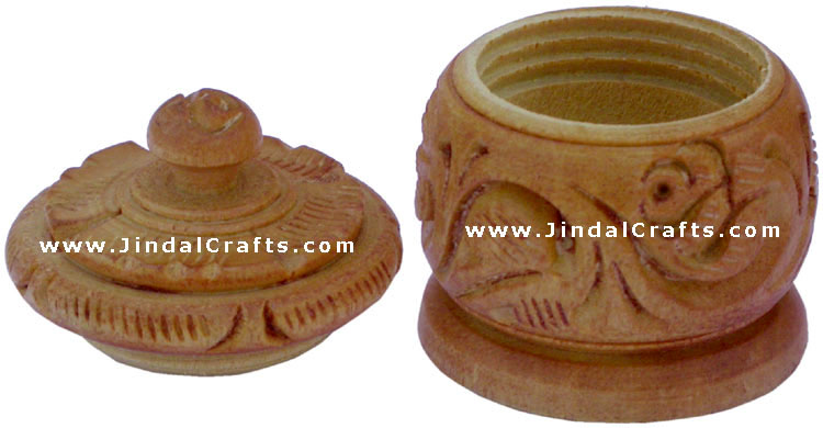 Hand Carved Wooden Multi Purpose Box India Fair Trade