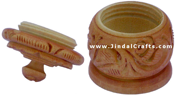 Hand Carved Wooden Multi Purpose Box India Fair Trade