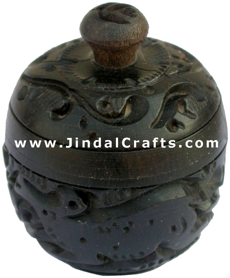 Hand Carved Wooden Multi Purpose Box India Fair Trade