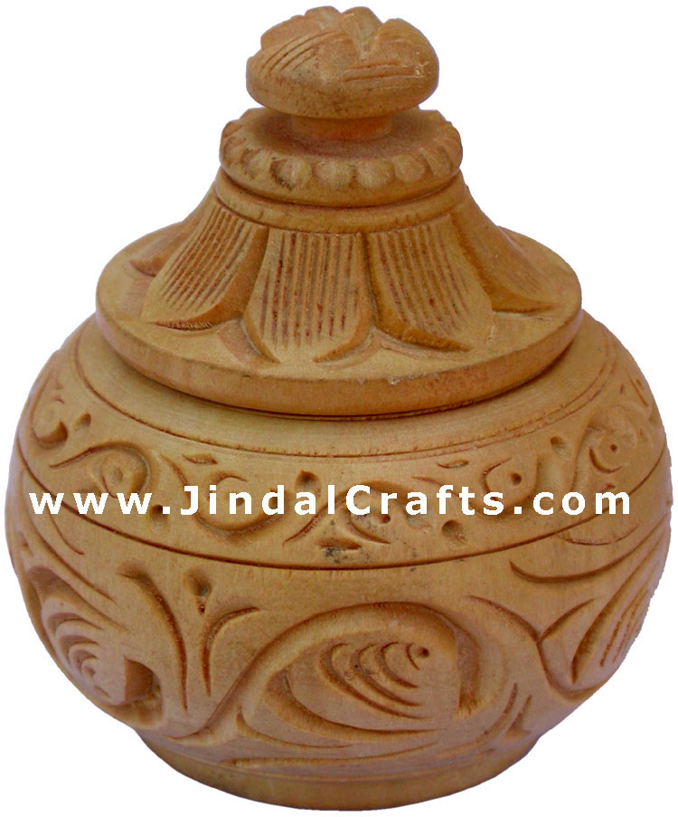 Hand Carved Wooden Multi Purpose Box India Fair Trade