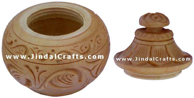 Hand Carved Wooden Multi Purpose Box India Fair Trade