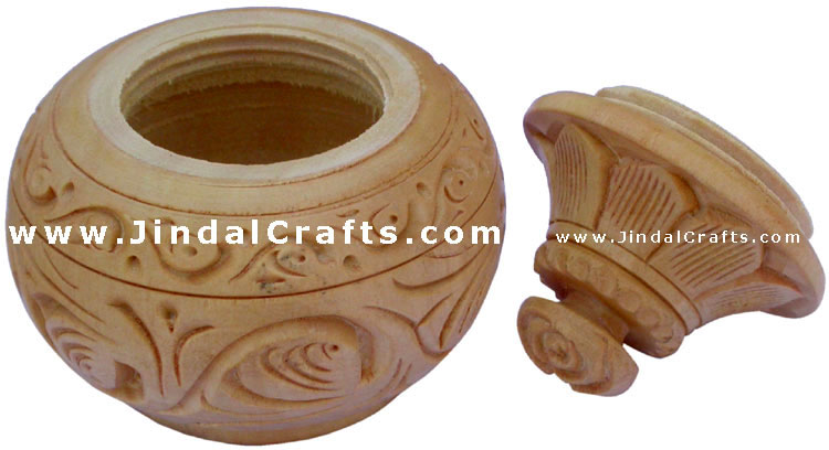 Hand Carved Wooden Multi Purpose Box India Fair Trade