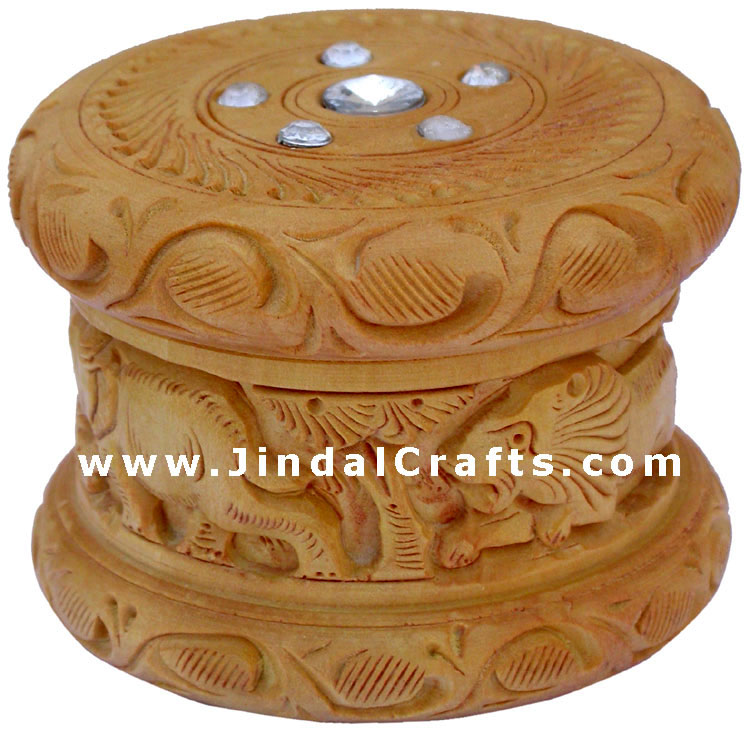 Hand Carved Wooden Multi Purpose Box India Fair Trade