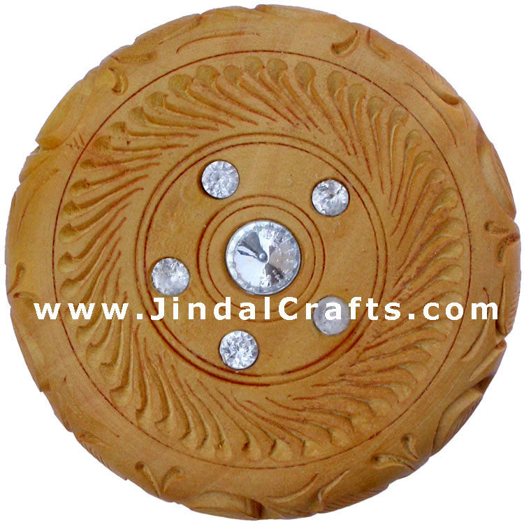 Hand Carved Wooden Multi Purpose Box India Fair Trade