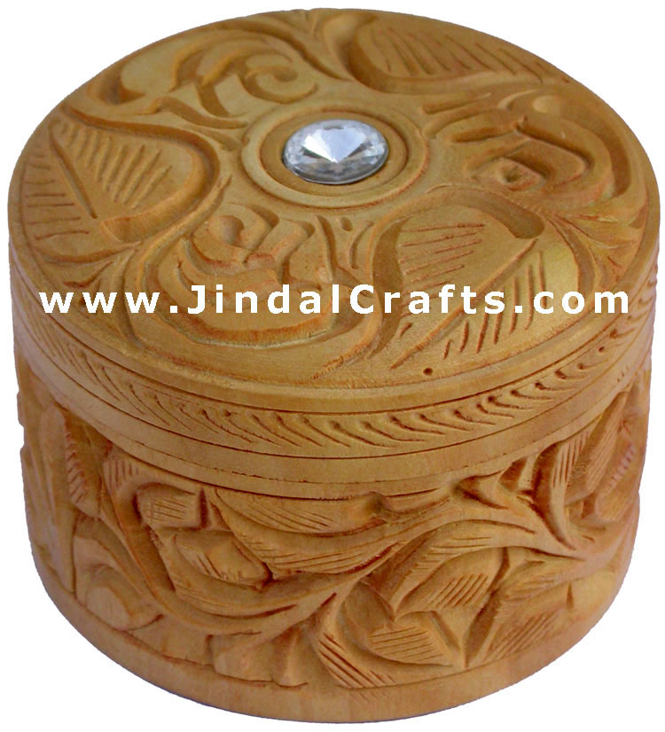 Hand Carved Wooden Multi Purpose Box India Fair Trade