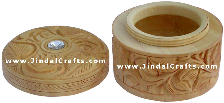 Hand Carved Wooden Multi Purpose Box India Fair Trade