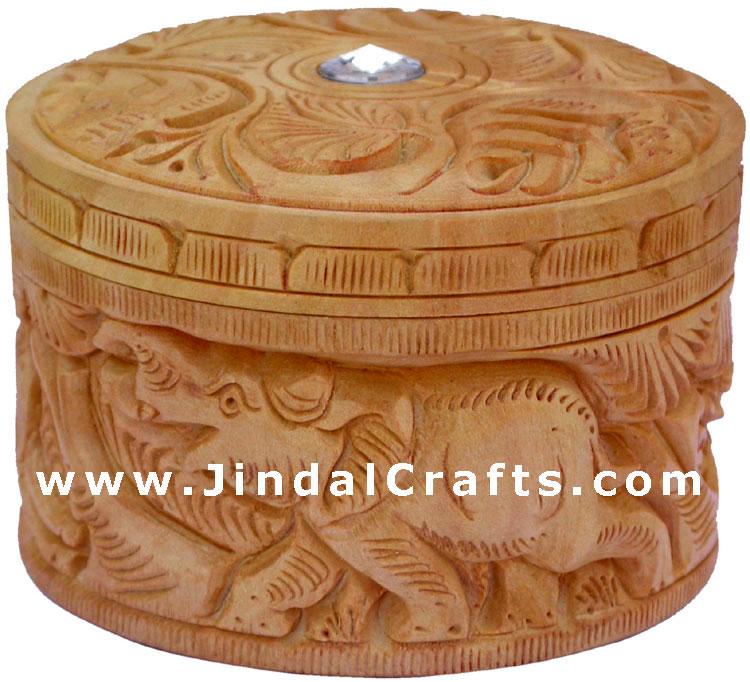 Hand Carved Wooden Multi Purpose Box India Fair Trade