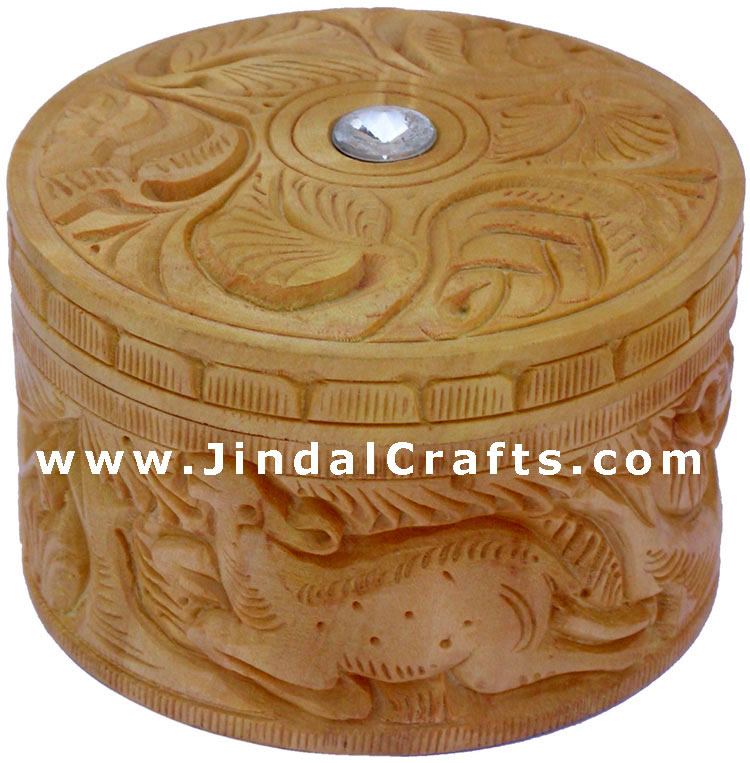 Hand Carved Wooden Multi Purpose Box India Fair Trade