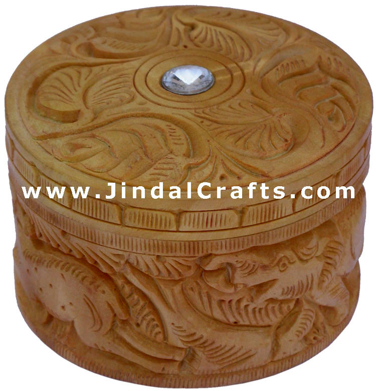 Hand Carved Wooden Multi Purpose Box India Fair Trade