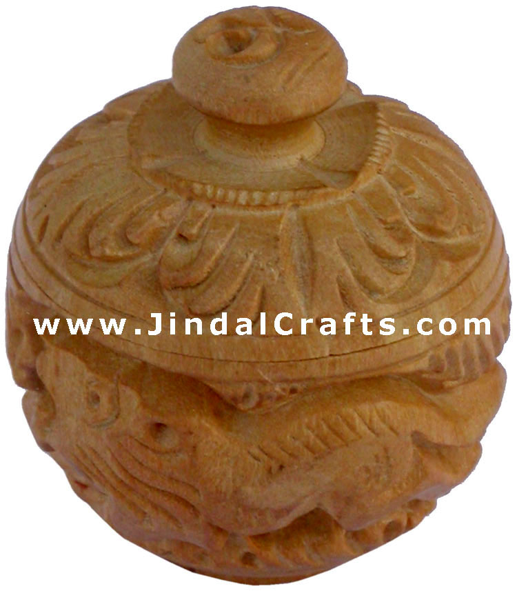 Hand Carved Wooden Multi Purpose Box India Fair Trade