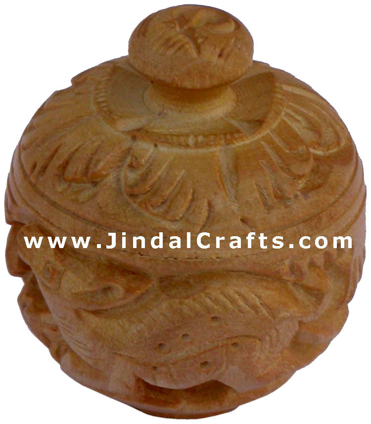 Hand Carved Wooden Multi Purpose Box India Fair Trade