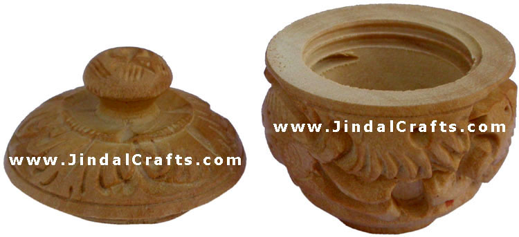 Hand Carved Wooden Multi Purpose Box India Fair Trade
