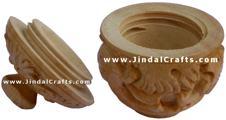 Hand Carved Wooden Multi Purpose Box India Fair Trade