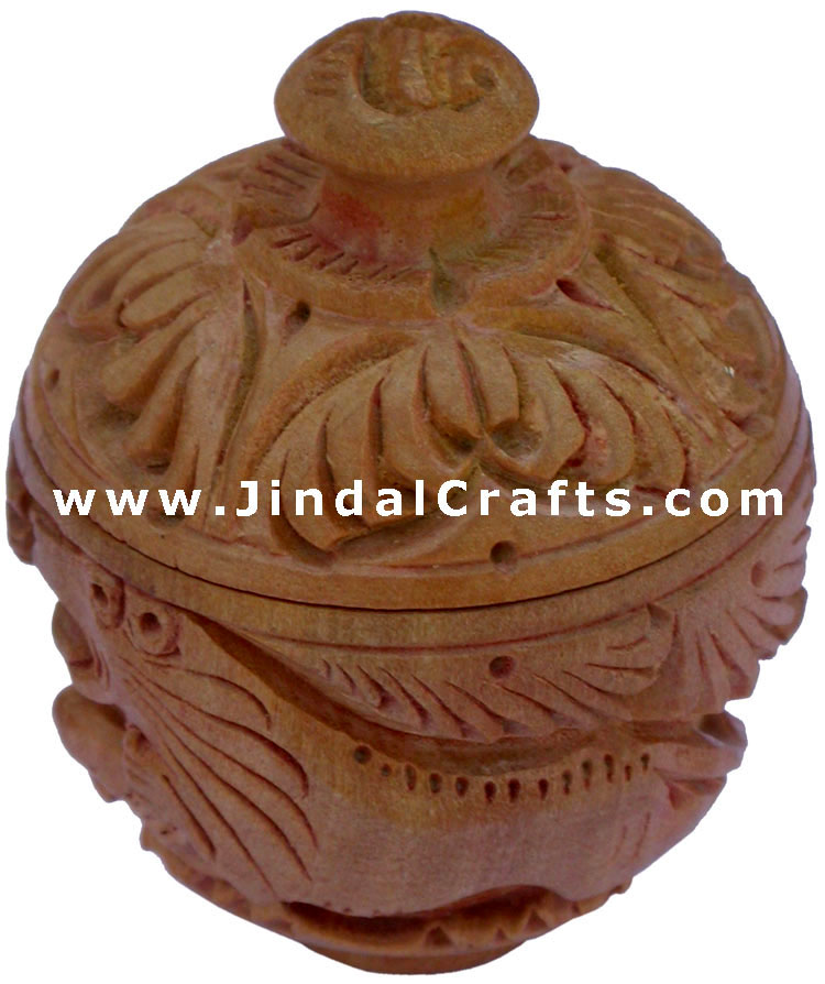Hand Carved Wooden Multi Purpose Box India Fair Trade