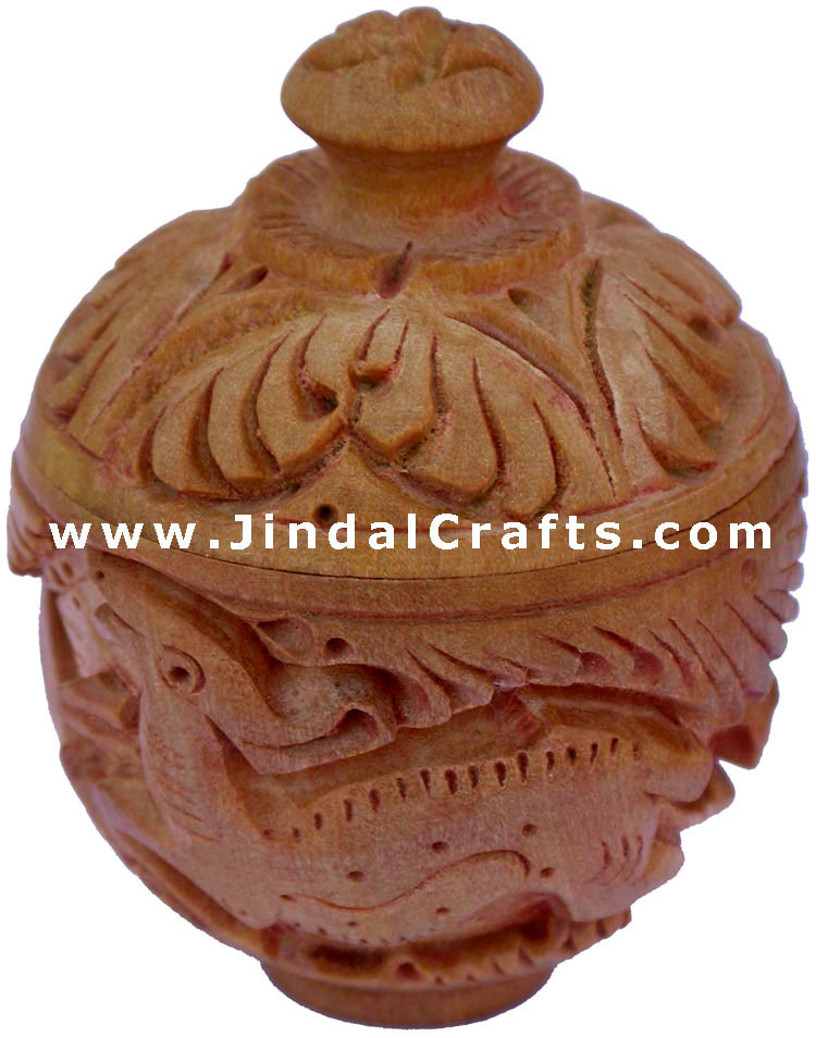 Hand Carved Wooden Multi Purpose Box India Fair Trade