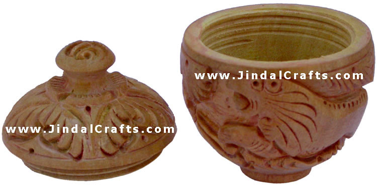 Hand Carved Wooden Multi Purpose Box India Fair Trade