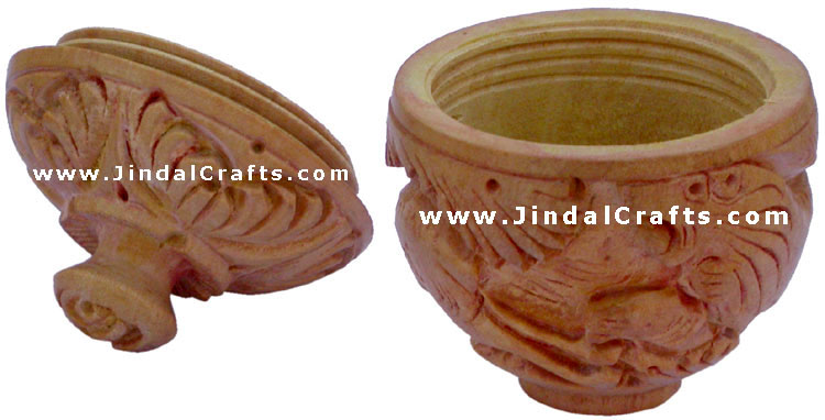 Hand Carved Wooden Multi Purpose Box India Fair Trade