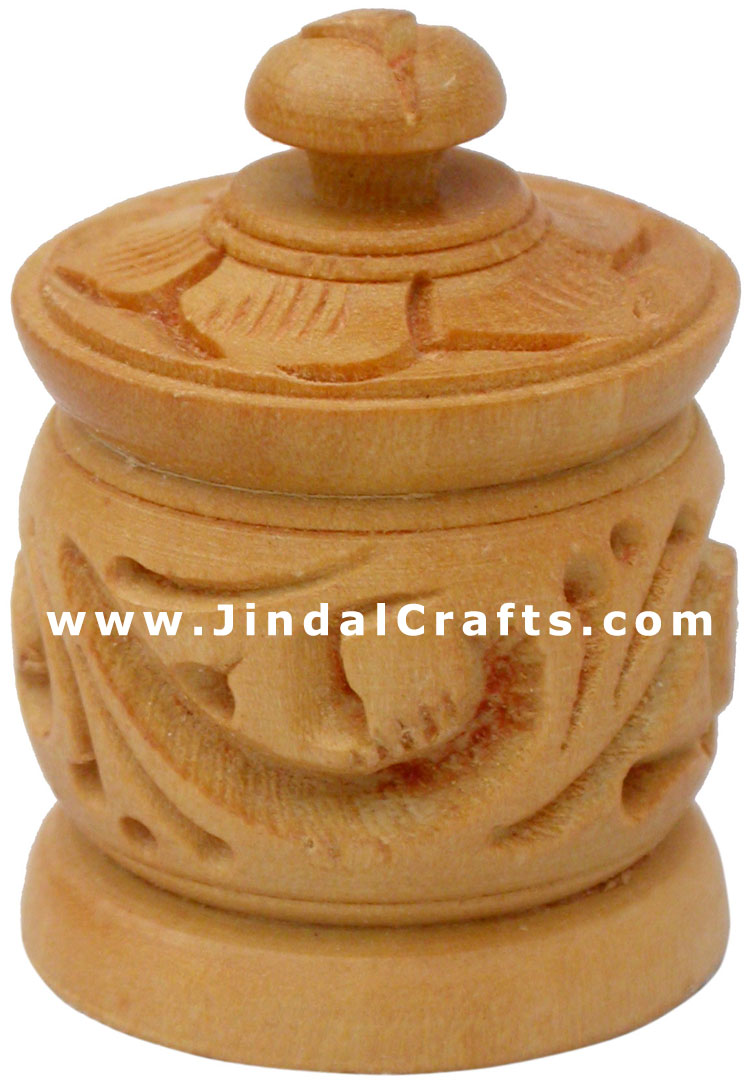 Tiny Wood Handcrafted Multipurpose Box Indian Carving