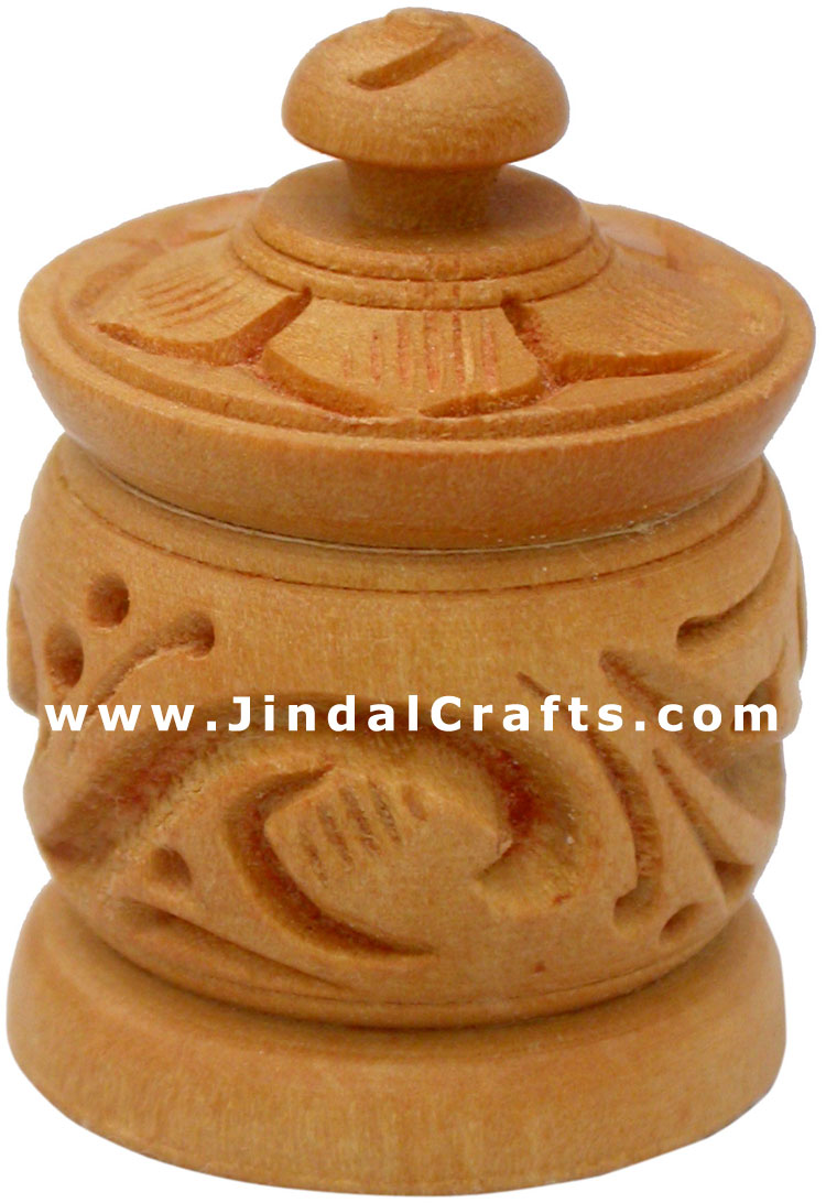 Tiny Wood Handcrafted Multipurpose Box Indian Carving