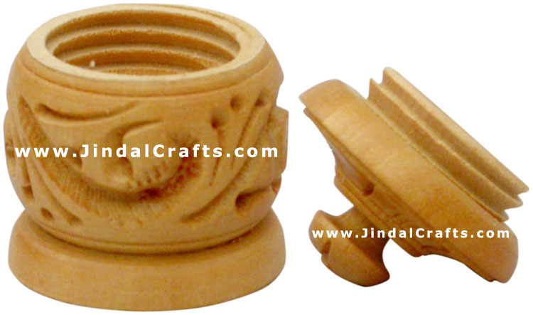 Tiny Wood Handcrafted Multipurpose Box Indian Carving