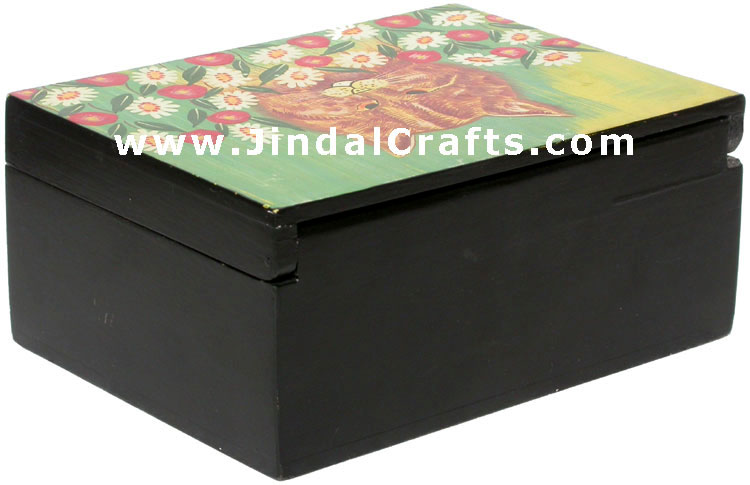 Handmade Hand Painted Decorative Wooden Box from India