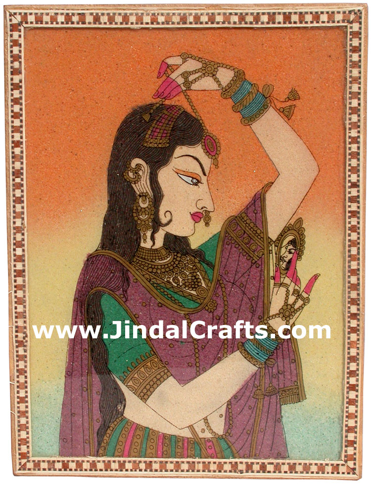 Gemstone Dust Painting Wedding Invitation Box India Art