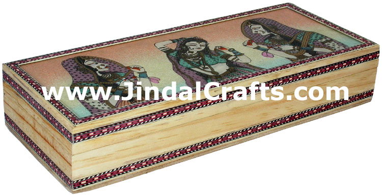 Gemstone Dust Painting Wedding Invitation Box India Art