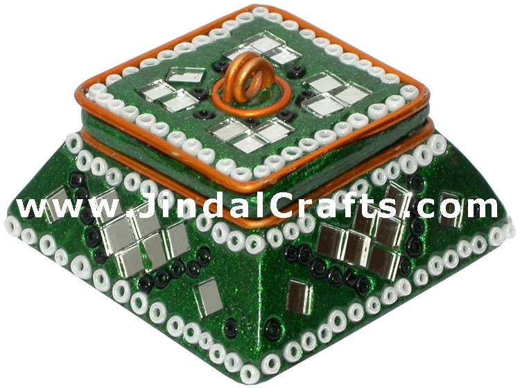 Lac Made Decorative Trinket Boxes Traditional Indian Hand Work Handicrafts Craft