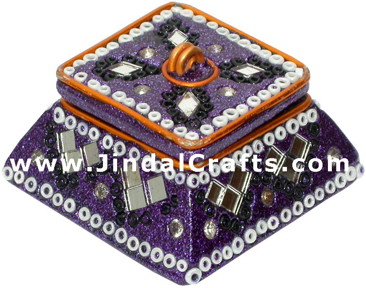 Lac Made Decorative Trinket Boxes Traditional Indian Hand Work Handicrafts Craft