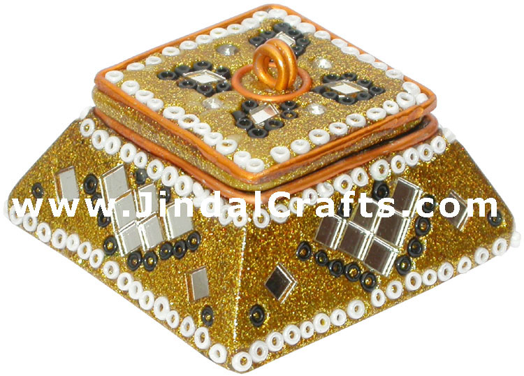 Lac Made Decorative Trinket Boxes Traditional Indian Hand Work Handicrafts Craft