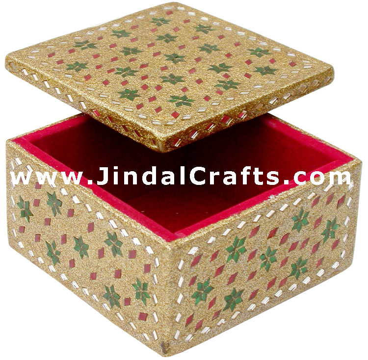Handmade Lac Decorative Jewelry Box Indian Rich Crafts