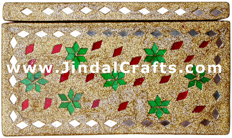 Handmade Lac Decorative Jewelry Box Indian Rich Crafts