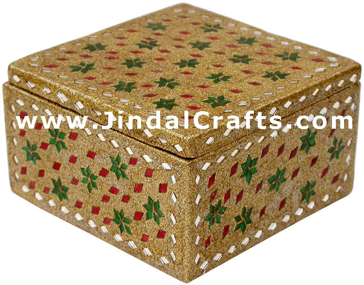 Handmade Lac Decorative Jewelry Box Indian Rich Crafts