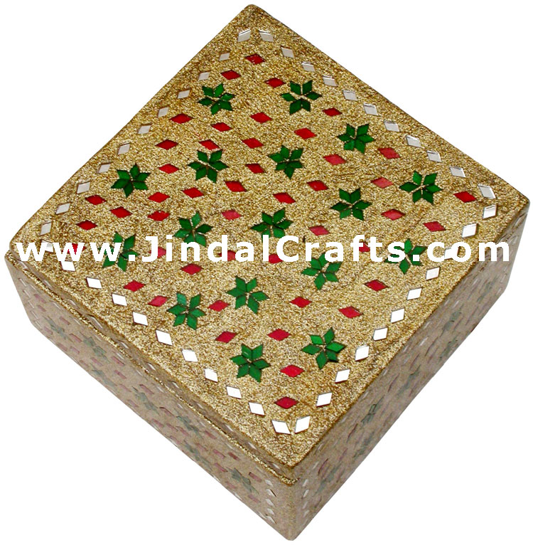 Handmade Lac Decorative Jewelry Box Indian Rich Crafts