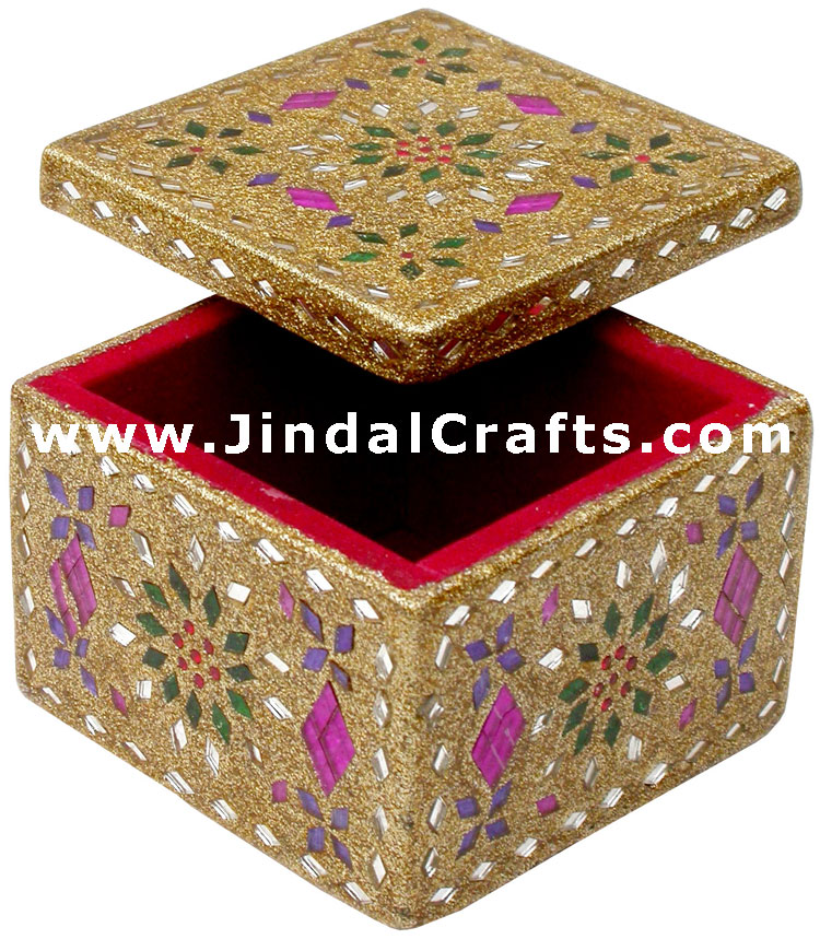 Handmade Lac Decorative Jewelry Box Indian Rich Crafts