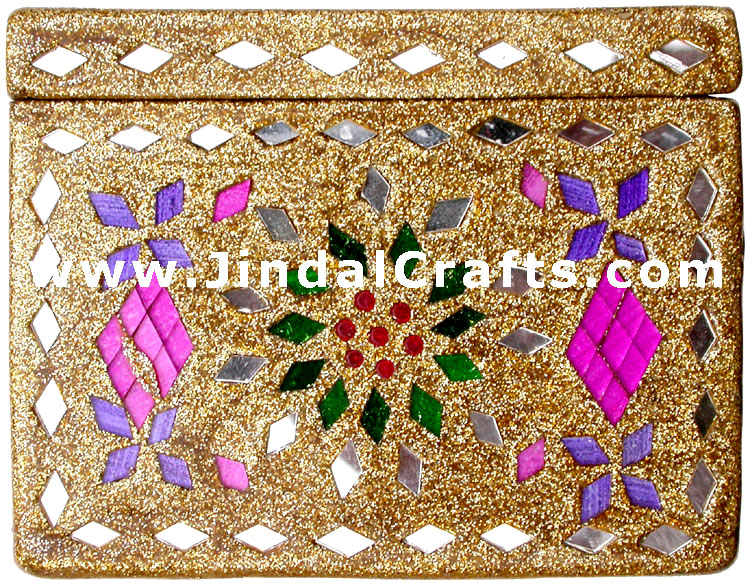 Handmade Lac Decorative Jewelry Box Indian Rich Crafts