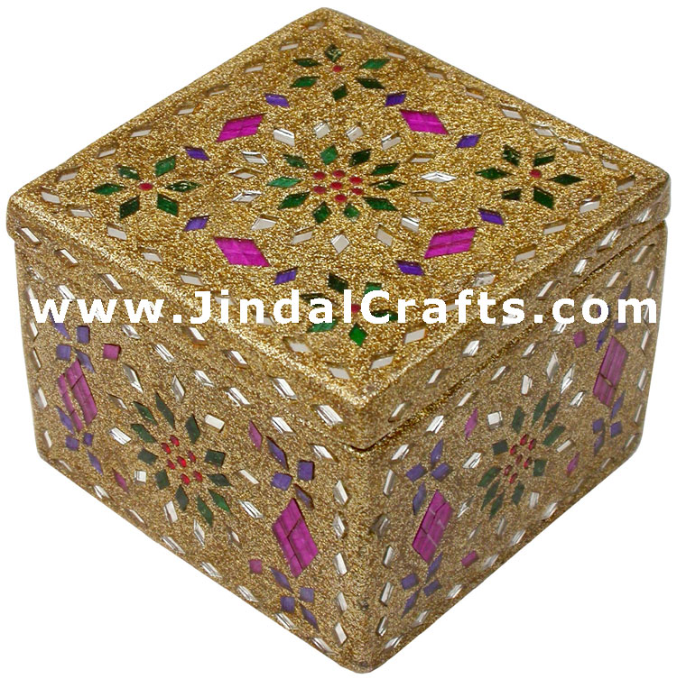 Handmade Lac Decorative Jewelry Box Indian Rich Crafts