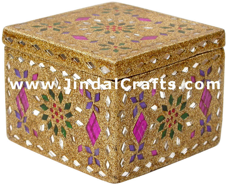 Handmade Lac Decorative Jewelry Box Indian Rich Crafts