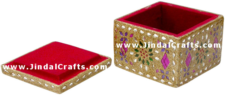 Handmade Lac Decorative Jewelry Box Indian Rich Crafts