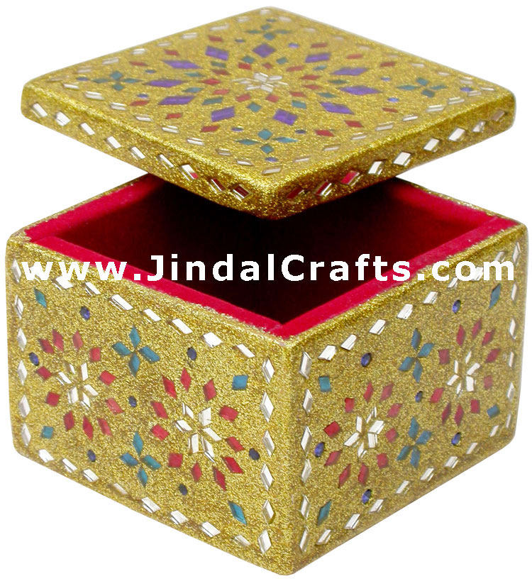 Handmade Lac Decorative Jewelry Box Indian Rich Crafts