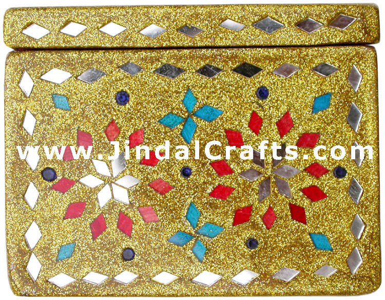 Handmade Lac Decorative Jewelry Box Indian Rich Crafts