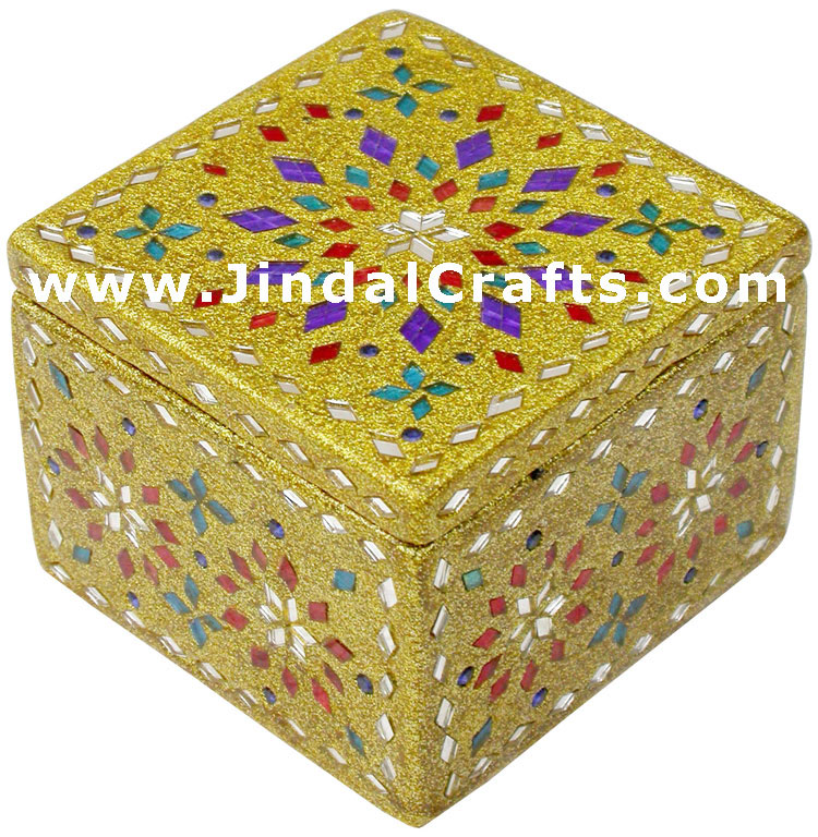 Handmade Lac Decorative Jewelry Box Indian Rich Crafts