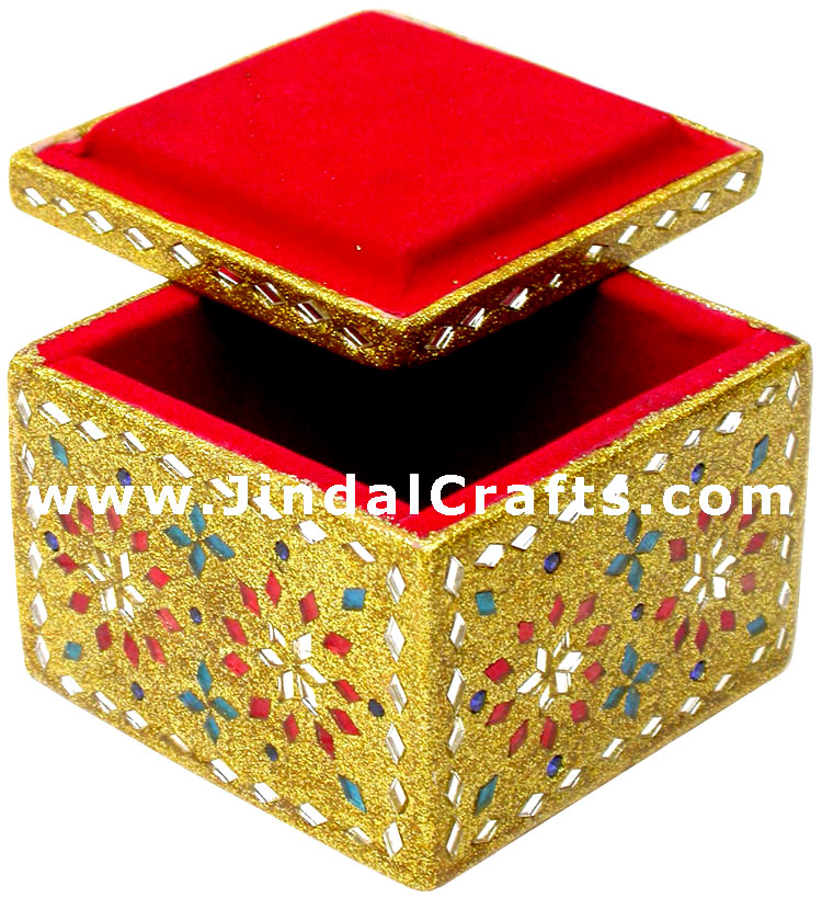 Handmade Lac Decorative Jewelry Box Indian Rich Crafts
